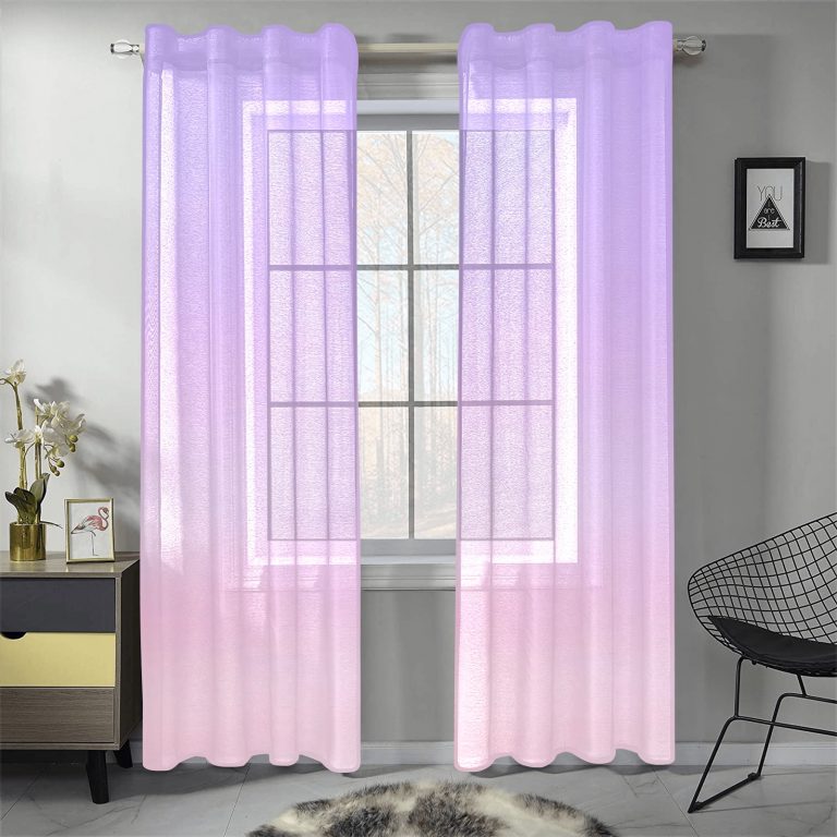 Ombre Gauze Curtain: Create a unique and cozy atmosphere with our captivating Blue, Orange, and Pink variations. Made from soft, transparent gauze material, it allows light to filter through while adding an elegant Ombre print. Each package includes two pieces for full coverage, and our premium vivid printing brings the design to life. Use it as a window treatment, room divider, or canopy bed drape to add charm and elegance to any space. Elevate your decor with our Ombre Gauze Curtain today!
