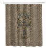 Pharaohs Ankh Hieroglyphs Shower Curtain: Add durability and style to your bathroom with this captivating curtain. Crafted from 100% polyester, it offers durability and softness. The one-sided printing features the Pharaohs Ankh Hieroglyphs design, adding ancient charm. It fits most standard bath tubs and comes with C-shaped curtain hooks for easy installation. The tough and splash-resistant material keeps water where it belongs, while being easy to clean. Transform your bathroom into an ancient sanctuary with our Pharaohs Ankh Hieroglyphs Shower Curtain. Upgrade your shower experience today!