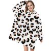 Animal Print Sherpa Fleece Hooded Robe Cloak Poncho image 13 Sherpa Fleece Animal Print Pullover Hooded Robe. Explore our collection of captivating prints, including Cheetah, Cow, Leopard, and Rose Leopard, adding a touch of untamed elegance to your wardrobe. This cloak envelops you in cozy warmth while showcasing seamless patterns that mimic the mesmerizing dots and spots found in nature's most exquisite animal skins. Unleash your wild side and elevate your style with this must-have fashion statement.