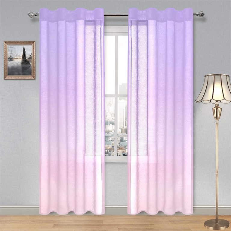 Ombre Gauze Curtain: Create a unique and cozy atmosphere with our captivating Blue, Orange, and Pink variations. Made from soft, transparent gauze material, it allows light to filter through while adding an elegant Ombre print. Each package includes two pieces for full coverage, and our premium vivid printing brings the design to life. Use it as a window treatment, room divider, or canopy bed drape to add charm and elegance to any space. Elevate your decor with our Ombre Gauze Curtain today!