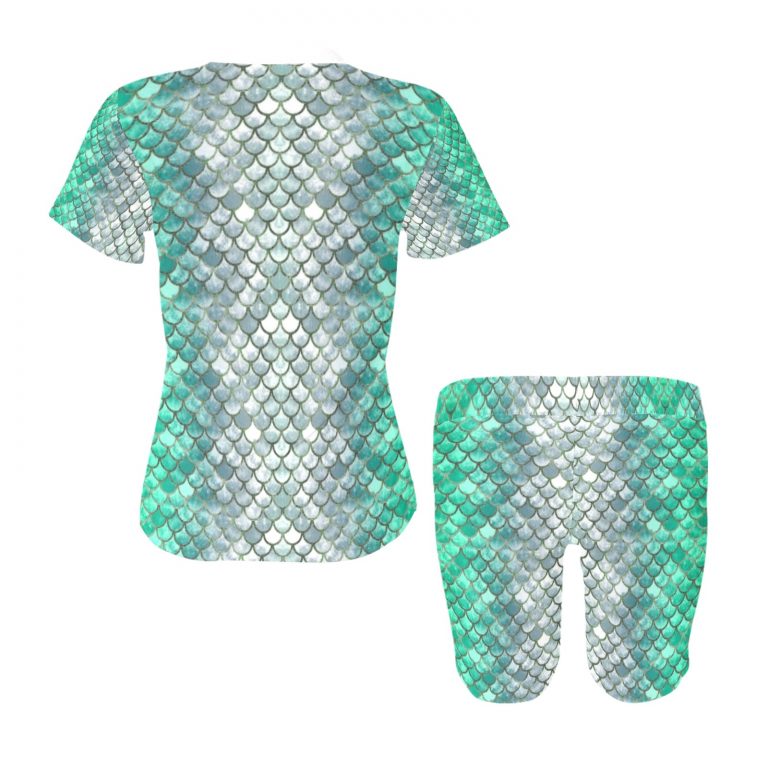 Animal Print Short Yoga Set: Cheetah, Cow, Leopard, Mermaid Scales, and Rose Leopard styles. 95% polyester, 5% spandex blend. Soft, stretchy, lightweight, and quick-drying fabric. Versatile for various exercises. Machine washable. Unleash your wild side and make a bold fashion statement. Note: Prints are for aesthetic purposes only, no real animal fur or skin. Embrace your untamed spirit!