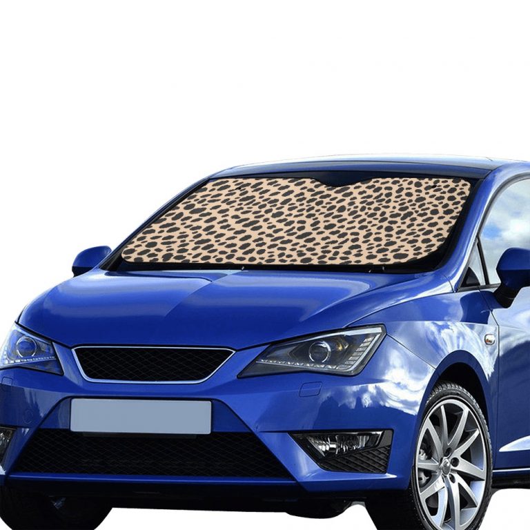 • Material: 100 % polyester and aluminized film cushion. • Size: 55inch x 30inch (140cm x 75cm) • Foldable design offers quick installation or removal. • Suction cups attached to sun shade. Easy to install and protect against sun damage with no harm to your windshield. • Using heat sublimation technique to prevent discoloring, long-lasting effects.
