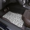 These front car Animal Print floor mats from our Animal Print Collection boast a blend of premium rubber and polyester materials, ensuring durability and longevity. The 20oz loop polyester carpeting face not only enhances the aesthetic appeal with its vibrant animal prints like Cheetah, Cow, Dalmatian, Leopard, and Mermaid Scales but also provides a comfortable and soft surface for your feet. The non-skid rubber backing guarantees stability, making them suitable for various driving conditions, including daily commutes and off-road escapades.These mats not only elevate the look of your car interior but also offer practical benefits, making them a stylish and functional addition to your vehicle.