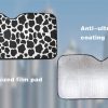 • Material: 100 % polyester and aluminized film cushion. • Size: 55inch x 30inch (140cm x 75cm) • Foldable design offers quick installation or removal. • Suction cups attached to sun shade. Easy to install and protect against sun damage with no harm to your windshield. • Using heat sublimation technique to prevent discoloring, long-lasting effects.
