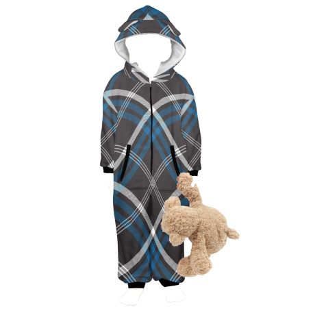 SleepEase Hooded Pajamas: 100% polyester flannel, hood with cute ear designs, zip-up style, kangaroo pocket. Versatile, cozy, year-round comfort. Machine washable. Stay comfy in style!