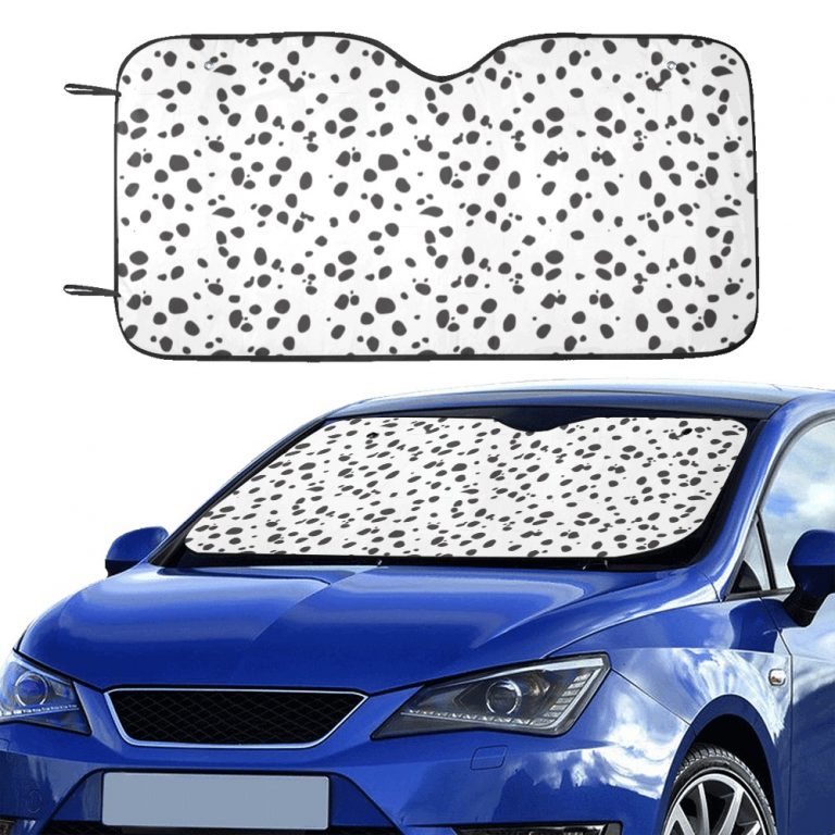 • Material: 100 % polyester and aluminized film cushion. • Size: 55inch x 30inch (140cm x 75cm) • Foldable design offers quick installation or removal. • Suction cups attached to sun shade. Easy to install and protect against sun damage with no harm to your windshield. • Using heat sublimation technique to prevent discoloring, long-lasting effects.