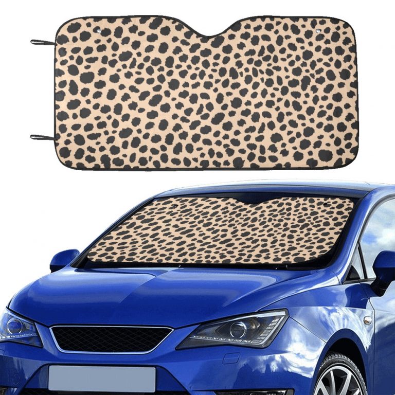 • Material: 100 % polyester and aluminized film cushion. • Size: 55inch x 30inch (140cm x 75cm) • Foldable design offers quick installation or removal. • Suction cups attached to sun shade. Easy to install and protect against sun damage with no harm to your windshield. • Using heat sublimation technique to prevent discoloring, long-lasting effects.