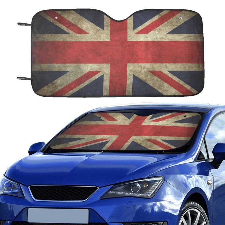 sun shade Sun protection Introducing our patriotic Flag Collection Car Sun Shade (55"x30") featuring country flag style designs. Crafted with a blend of anti-UV coating and aluminized film cushion, this sun shade not only protects your car seats and dashboard from sun damage but also ensures they remain cool to the touch. Material: 100% polyester with aluminized film cushion. Size: 55 inches x 30 inches (140cm x 75cm) Its foldable design allows for easy installation and removal. Equipped with suction cups for effortless windshield attachment without causing damage. Utilizes heat sublimation technique to prevent discoloration, ensuring long-lasting vibrant effects.