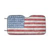 sun shade Sun protection Introducing our patriotic Flag Collection Car Sun Shade (55"x30") featuring country flag style designs. Crafted with a blend of anti-UV coating and aluminized film cushion, this sun shade not only protects your car seats and dashboard from sun damage but also ensures they remain cool to the touch. Material: 100% polyester with aluminized film cushion. Size: 55 inches x 30 inches (140cm x 75cm) Its foldable design allows for easy installation and removal. Equipped with suction cups for effortless windshield attachment without causing damage. Utilizes heat sublimation technique to prevent discoloration, ensuring long-lasting vibrant effects.