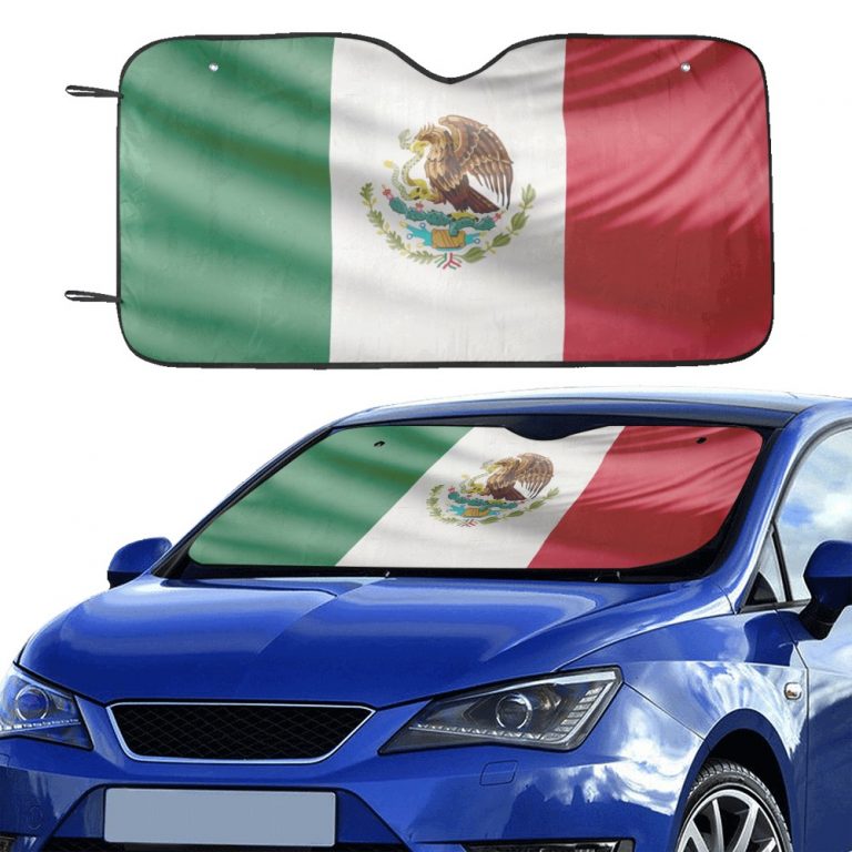 sun shade Sun protection Introducing our patriotic Flag Collection Car Sun Shade (55"x30") featuring country flag style designs. Crafted with a blend of anti-UV coating and aluminized film cushion, this sun shade not only protects your car seats and dashboard from sun damage but also ensures they remain cool to the touch. Material: 100% polyester with aluminized film cushion. Size: 55 inches x 30 inches (140cm x 75cm) Its foldable design allows for easy installation and removal. Equipped with suction cups for effortless windshield attachment without causing damage. Utilizes heat sublimation technique to prevent discoloration, ensuring long-lasting vibrant effects.