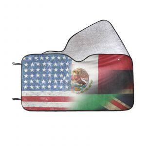 sun shade Sun protection Introducing our patriotic Flag Collection Car Sun Shade (55"x30") featuring country flag style designs. Crafted with a blend of anti-UV coating and aluminized film cushion, this sun shade not only protects your car seats and dashboard from sun damage but also ensures they remain cool to the touch. Material: 100% polyester with aluminized film cushion. Size: 55 inches x 30 inches (140cm x 75cm) Its foldable design allows for easy installation and removal. Equipped with suction cups for effortless windshield attachment without causing damage. Utilizes heat sublimation technique to prevent discoloration, ensuring long-lasting vibrant effects.
