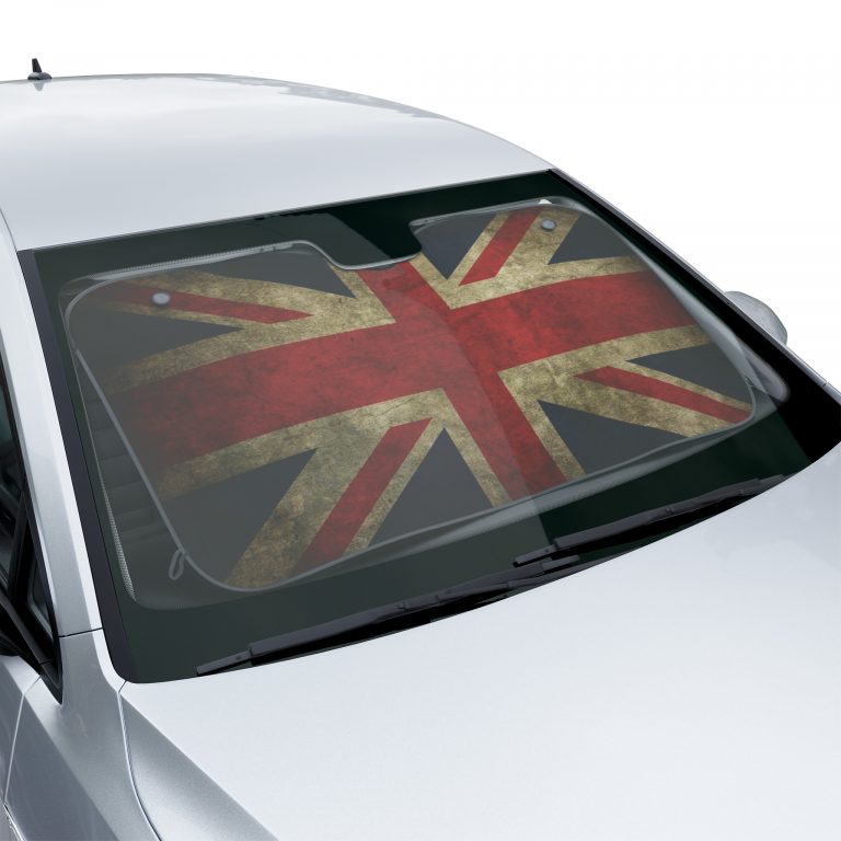 sun shade Sun protection Introducing our patriotic Flag Collection Car Sun Shade (55"x30") featuring country flag style designs. Crafted with a blend of anti-UV coating and aluminized film cushion, this sun shade not only protects your car seats and dashboard from sun damage but also ensures they remain cool to the touch. Material: 100% polyester with aluminized film cushion. Size: 55 inches x 30 inches (140cm x 75cm) Its foldable design allows for easy installation and removal. Equipped with suction cups for effortless windshield attachment without causing damage. Utilizes heat sublimation technique to prevent discoloration, ensuring long-lasting vibrant effects.
