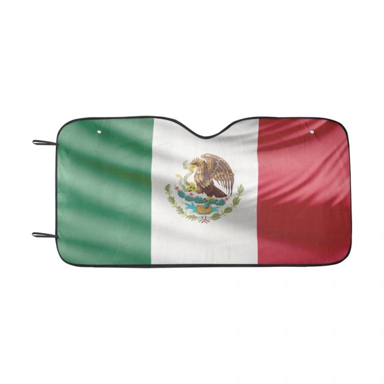 sun shade Sun protection Introducing our patriotic Flag Collection Car Sun Shade (55"x30") featuring country flag style designs. Crafted with a blend of anti-UV coating and aluminized film cushion, this sun shade not only protects your car seats and dashboard from sun damage but also ensures they remain cool to the touch. Material: 100% polyester with aluminized film cushion. Size: 55 inches x 30 inches (140cm x 75cm) Its foldable design allows for easy installation and removal. Equipped with suction cups for effortless windshield attachment without causing damage. Utilizes heat sublimation technique to prevent discoloration, ensuring long-lasting vibrant effects.