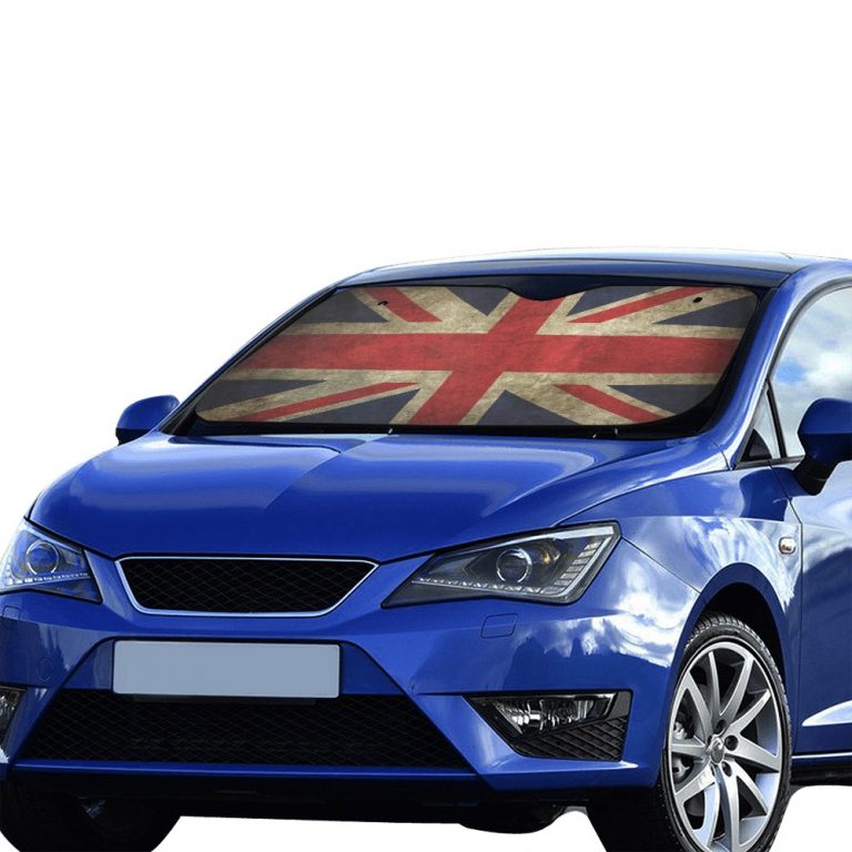 sun shade Sun protection Introducing our patriotic Flag Collection Car Sun Shade (55"x30") featuring country flag style designs. Crafted with a blend of anti-UV coating and aluminized film cushion, this sun shade not only protects your car seats and dashboard from sun damage but also ensures they remain cool to the touch. Material: 100% polyester with aluminized film cushion. Size: 55 inches x 30 inches (140cm x 75cm) Its foldable design allows for easy installation and removal. Equipped with suction cups for effortless windshield attachment without causing damage. Utilizes heat sublimation technique to prevent discoloration, ensuring long-lasting vibrant effects.
