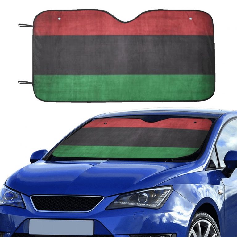 sun shade Sun protection Introducing our patriotic Flag Collection Car Sun Shade (55"x30") featuring country flag style designs. Crafted with a blend of anti-UV coating and aluminized film cushion, this sun shade not only protects your car seats and dashboard from sun damage but also ensures they remain cool to the touch. Material: 100% polyester with aluminized film cushion. Size: 55 inches x 30 inches (140cm x 75cm) Its foldable design allows for easy installation and removal. Equipped with suction cups for effortless windshield attachment without causing damage. Utilizes heat sublimation technique to prevent discoloration, ensuring long-lasting vibrant effects.