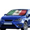 sun shade Sun protection Introducing our patriotic Flag Collection Car Sun Shade (55"x30") featuring country flag style designs. Crafted with a blend of anti-UV coating and aluminized film cushion, this sun shade not only protects your car seats and dashboard from sun damage but also ensures they remain cool to the touch. Material: 100% polyester with aluminized film cushion. Size: 55 inches x 30 inches (140cm x 75cm) Its foldable design allows for easy installation and removal. Equipped with suction cups for effortless windshield attachment without causing damage. Utilizes heat sublimation technique to prevent discoloration, ensuring long-lasting vibrant effects.