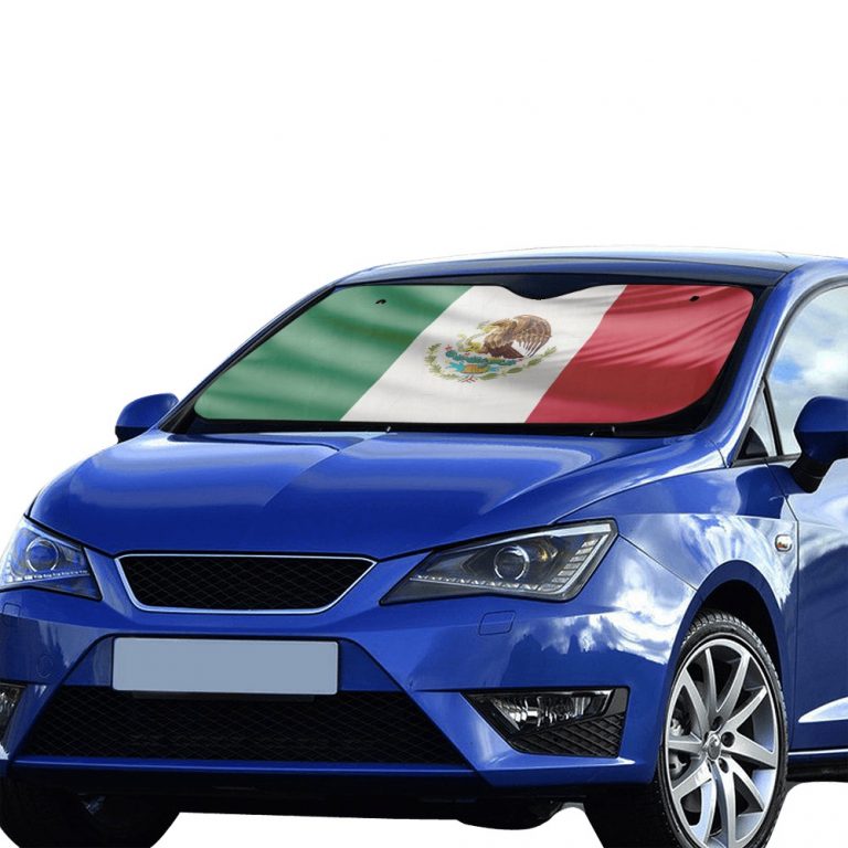sun shade Sun protection Introducing our patriotic Flag Collection Car Sun Shade (55"x30") featuring country flag style designs. Crafted with a blend of anti-UV coating and aluminized film cushion, this sun shade not only protects your car seats and dashboard from sun damage but also ensures they remain cool to the touch. Material: 100% polyester with aluminized film cushion. Size: 55 inches x 30 inches (140cm x 75cm) Its foldable design allows for easy installation and removal. Equipped with suction cups for effortless windshield attachment without causing damage. Utilizes heat sublimation technique to prevent discoloration, ensuring long-lasting vibrant effects.