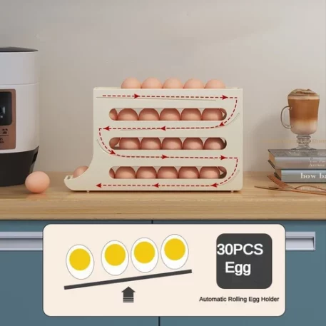 Introducing our innovative Egg Vertical Storage Box for your kitchen refrigerator! Say goodbye to messy egg cartons and hello to a sleek, organized solution that not only keeps your eggs fresh but also elevates your kitchen storage game.
