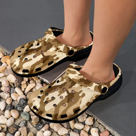 Gear up for any mission with Military Fatigue Camouflage Clogs, tactical prowess and modern style. Engineered for the battlefield of everyday life.