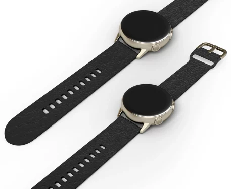 Elegance Series Faux Leather Samsung Galaxy Watch Band. Premium watch straps, vegan leather adds an air of sophistication to your device.