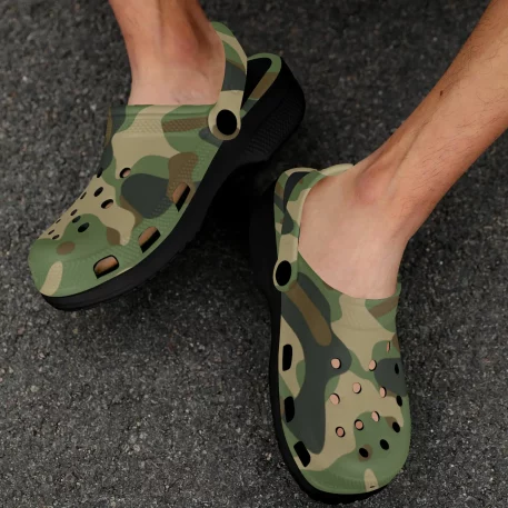 Gear up for any mission with Military Fatigue Camouflage Clogs, tactical prowess and modern style. Engineered for the battlefield of everyday life.