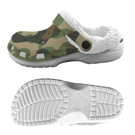 Gear up for any mission with Military Fatigue Camouflage Sherpa Fleece Clogs, tactical prowess and modern style. For the battlefield of everyday life.