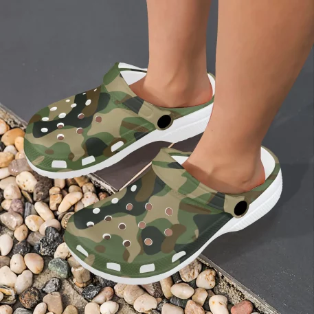 Gear up for any mission with Military Fatigue Camouflage Clogs, tactical prowess and modern style. Engineered for the battlefield of everyday life.