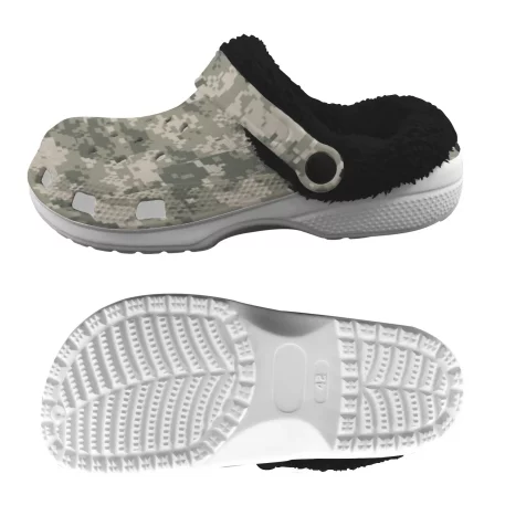 Gear up for any mission with Military Fatigue Camouflage Sherpa Fleece Clogs, tactical prowess and modern style. For the battlefield of everyday life.