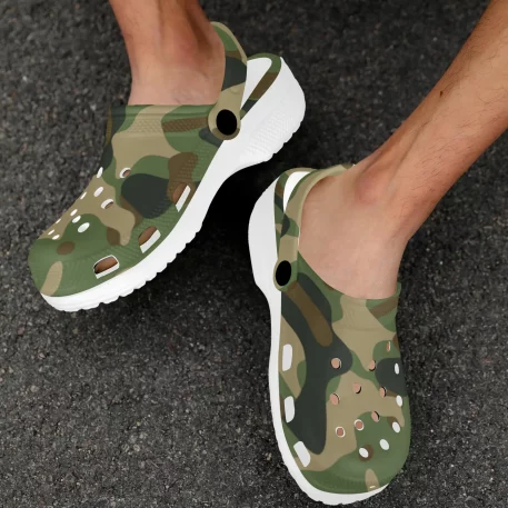 Gear up for any mission with Military Fatigue Camouflage Clogs, tactical prowess and modern style. Engineered for the battlefield of everyday life.