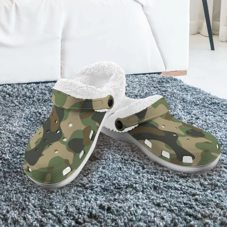 Gear up for any mission with Military Fatigue Camouflage Sherpa Fleece Clogs, tactical prowess and modern style. For the battlefield of everyday life.