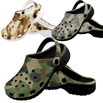Gear up for any mission with Military Fatigue Camouflage Clogs, tactical prowess and modern style. Engineered for the battlefield of everyday life.