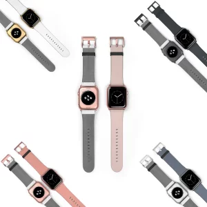 Elegance Series Faux Leather Apple Watch Band. Premium watch straps, vegan leather adds an air of sophistication to your device.