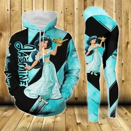 Princess Yoga Pants Leggings and Hoodie Athletic Set Outfit powering through a workout, lounging at home, or running errands designed to support every move.