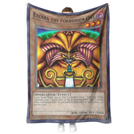 Wrap in comfort with our Exodia the Forbidden One Blanket. Perfect for Yu-Gi-Oh! fans, choose Fleece, Sherpa Fleece, or Padded Quilt for ultimate warmth.