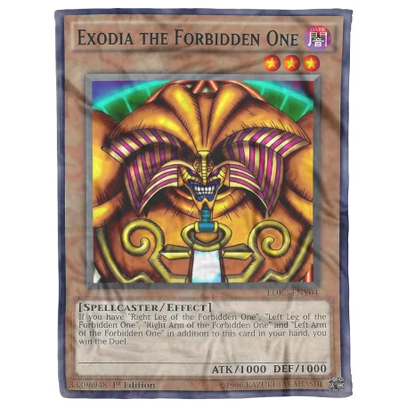 Wrap in comfort with our Exodia the Forbidden One Blanket. Perfect for Yu-Gi-Oh! fans, choose Fleece, Sherpa Fleece, or Padded Quilt for ultimate warmth.