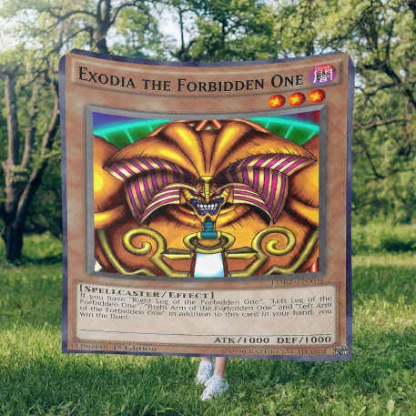 Wrap in comfort with our Exodia the Forbidden One Blanket. Perfect for Yu-Gi-Oh! fans, choose Fleece, Sherpa Fleece, or Padded Quilt for ultimate warmth.