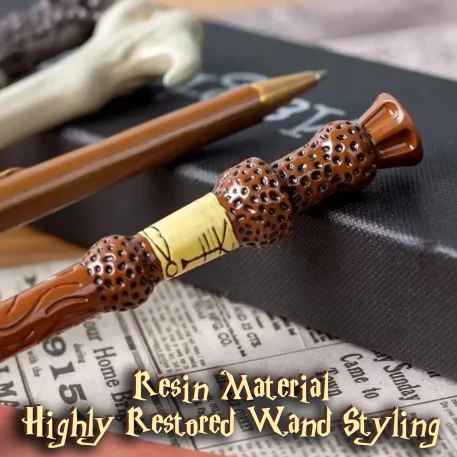 Wizardy Wand Potter Pen in Ancient Elder, Holly and Phoenix Feather design, Vine and Dragon Heartstring Pen and Yew and Phoenix Feather Pen resin-crafted, with refillable ink.