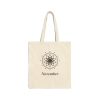 November Birth Month Floral Cotton Canvas Tote Bag