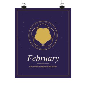 February Birth Month Floral Wall Art Poster (8 x 10 in)
