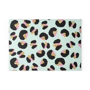 Rose Gold Cheetah Leopard Print Style Tempered Glass Cutting Board