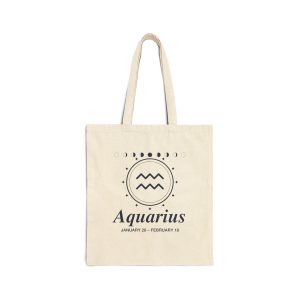 Aquarius Zodiac Cotton Canvas Tote Bag