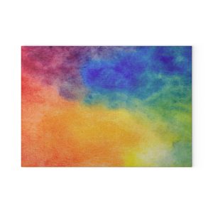 Rainbow Watercolor Style Tempered Glass Cutting Board