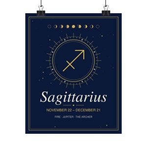 Sagittarius Zodiac Celestial Wall Art Poster (8 x 10 in)