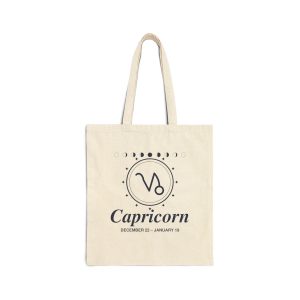 Capricorn Zodiac Cotton Canvas Tote Bag