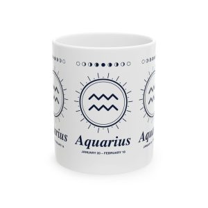 Aquarius Zodiac Celestial Ceramic Coffee Mug, 11 oz