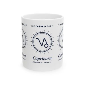 Capricorn Zodiac Celestial Ceramic Coffee Mug, 11 oz