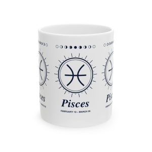 Pisces Zodiac Celestial Ceramic Coffee Mug, 11 oz