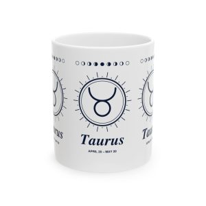 Taurus Zodiac Celestial Ceramic Coffee Mug, 11 oz