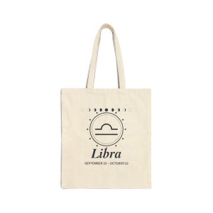 Libra Zodiac Cotton Canvas Tote Bag