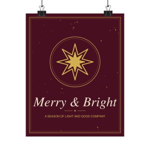 Merry and Bright Holiday Wall Art Poster (8 x 10 in)